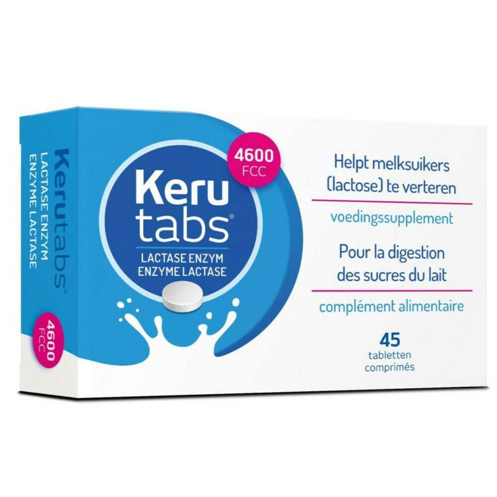 Kerutabs Lactase Enzym 4600 FCC 45 tabletten