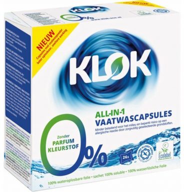 6x Klok Vaatwascapsules All In One 26 stuks