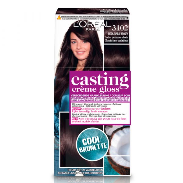 3x L'Oréal Casting Crème Gloss Haarkleuring 3102 - Cool Dark Brown