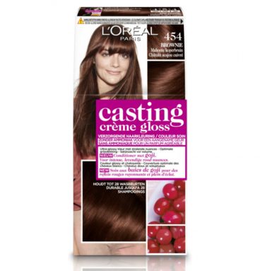 3x L'Oréal Casting Crème Gloss Haarkleuring 454 Brownie - Mahonie Koperbruin