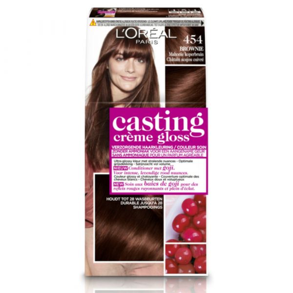 3x L'Oréal Casting Crème Gloss Haarkleuring 454 Brownie - Mahonie Koperbruin