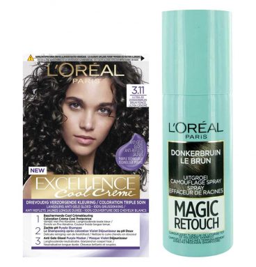 L'Oréal Cool Cream - Donkerbruin + Uitgroeispray Pakket