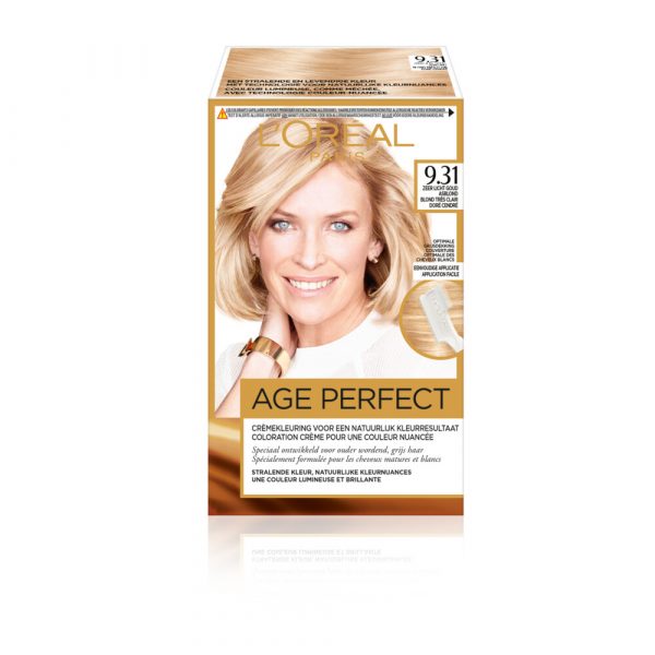 3x L'Oréal Excellence Age Perfect Haarverf 9.31 Zeer Licht Goud Asblond