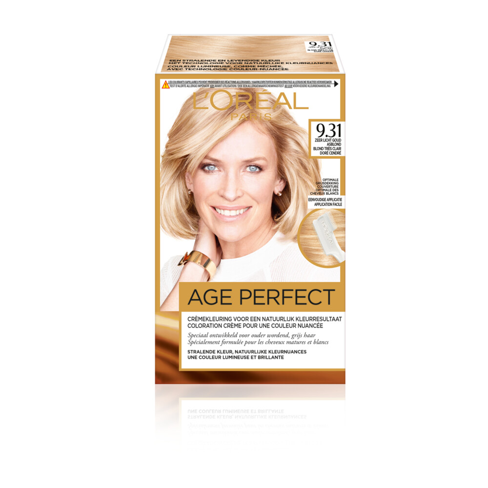 3x L'Oréal Excellence Age Perfect Haarverf 9.31 Zeer Licht Goud Asblond