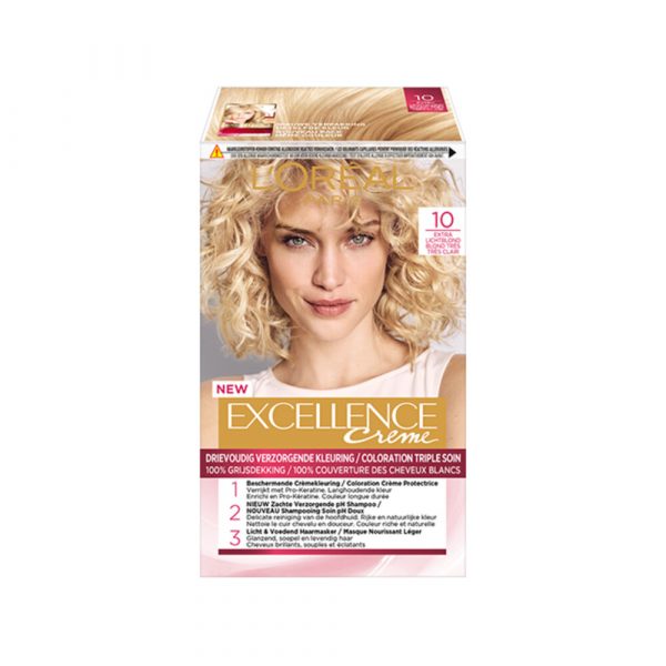 3x L'Oréal Excellence Creme 10 Extra Lichtblond