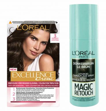 L'Oréal Excellence Creme 3 Donkerbruin + Magic Retouch Uitgroeispray Bruin 75 ml Pakket