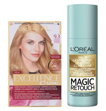 L'Oréal Excellence Creme 9.3 Zeer Licht Goudblond + Magic Retouch Uitgroeispray Blond 75 ml Pakket