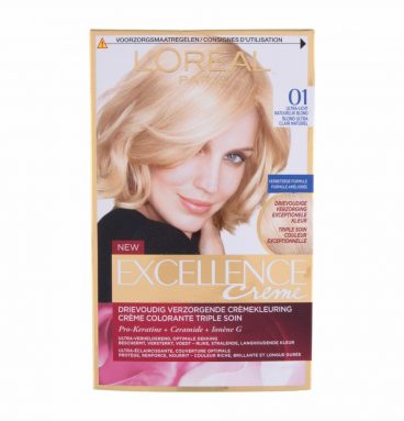 3x L'Oréal Excellence Creme Haarverf 01 Ultra Licht Natuurlijk Blond