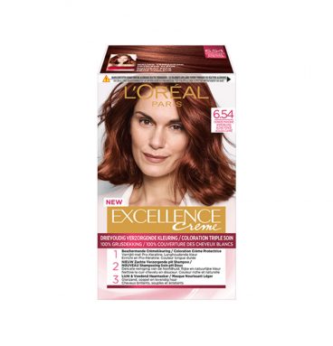 3x L'Oréal Excellence Creme Haarverf 6.54 Donker Mahonie Koperblond