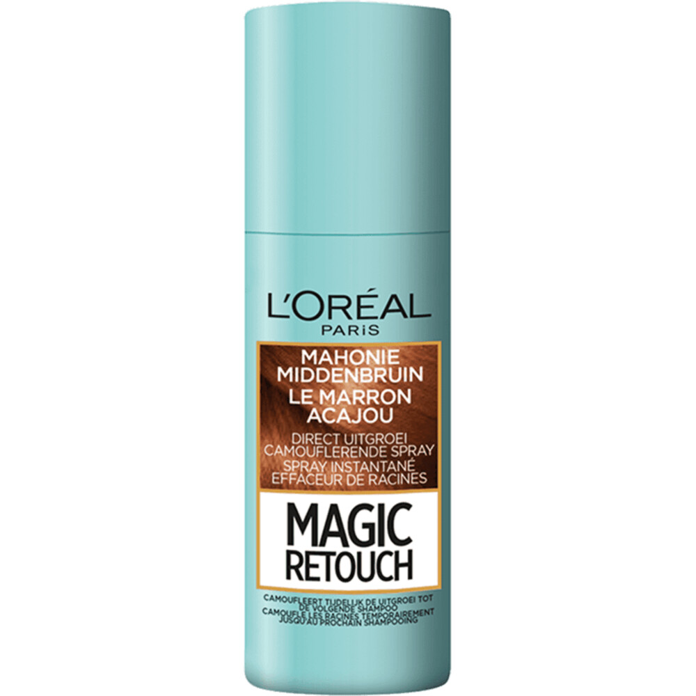 3x L'Oréal Magic Retouch Uitgroeispray Mahonie Middenbruin 75 ml