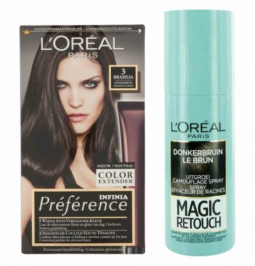 L'Oréal Preference Haarkleuring 03 Brasilia - Donkerbruin + Magic Retouch Uitgroeispray Bruin 75 m Pakket