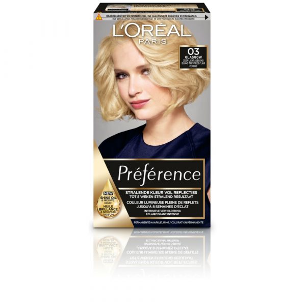 3x L'Oréal Preference Haarkleuring 03 Glasgow - Asblond