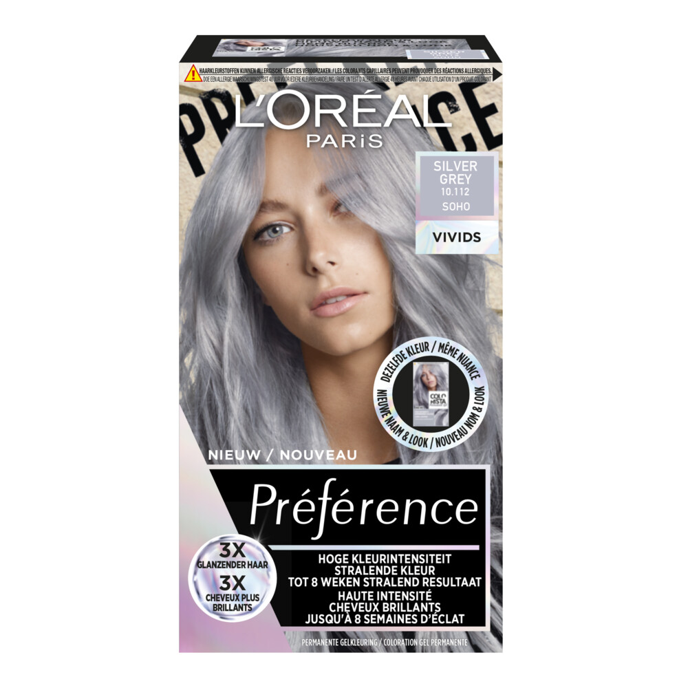 L'Oréal Preference Vivids Haarkleuring 10.112 Silver Grey