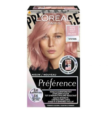 6x L'Oréal Preference Vivids Haarkleuring 9.213 Rose Gold