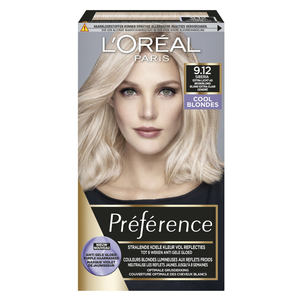 6x L'Oréal Preference haarkleuring 9.12 Siberia - Cool Blondes