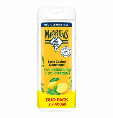 6x Le Petit Marseillais Douchegel BIO IJzerkruid&BIO Citroen 2x400 ml