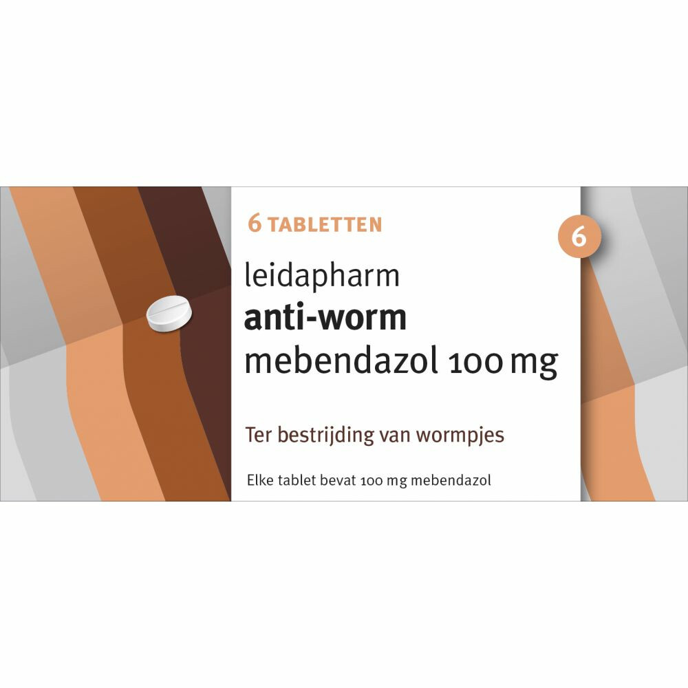 Leidapharm Anti-worm Mebendazol 100 mg 6 tabletten