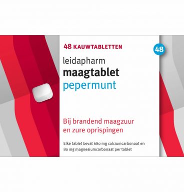 Leidapharm Maagtabletten Pepermunt 48 kauwtabletten