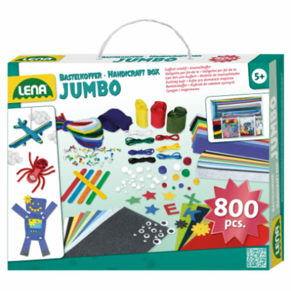 Lena Creatief Jumbo Knutselkoffer Blauw 800 onderdelen