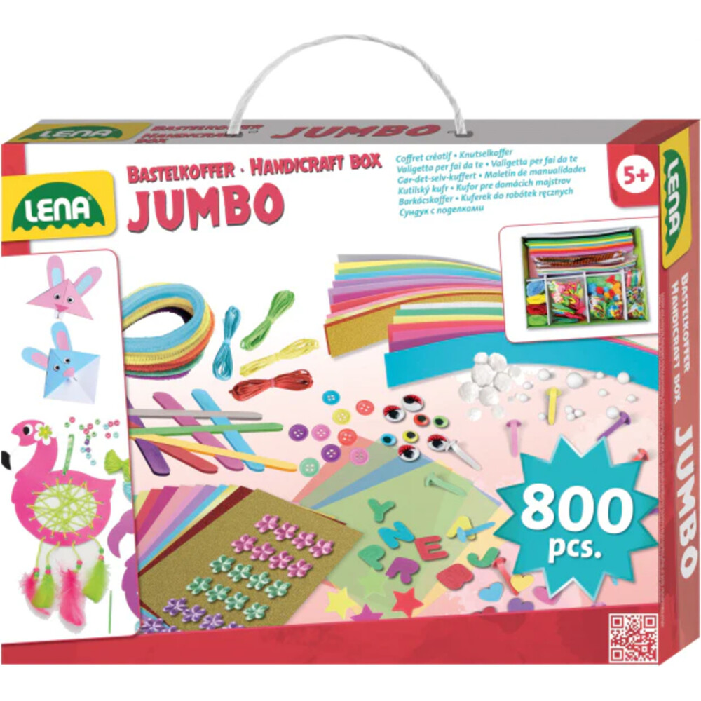 Lena Creatief Knutselkoffer Jumbo Roze 800 Onderdelen