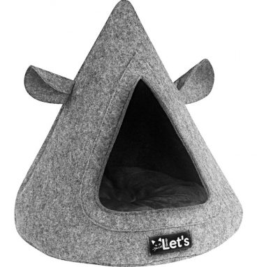 Let's Sleep Pet Cave TeePee Grijs 50 x 45 cm