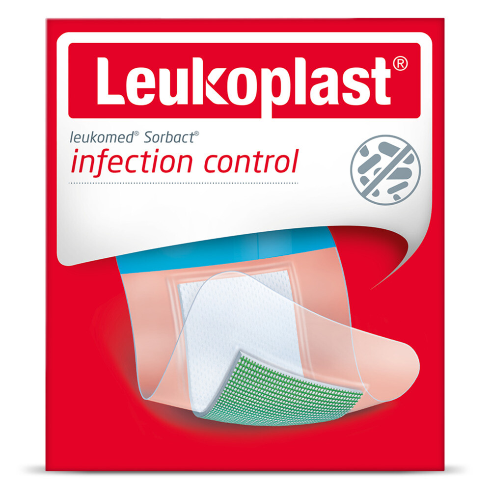 Leukoplast Leukomed® Sorbact® Bacteriënbindende Eilandpleister 8 cm x 10 cm 3 stuks