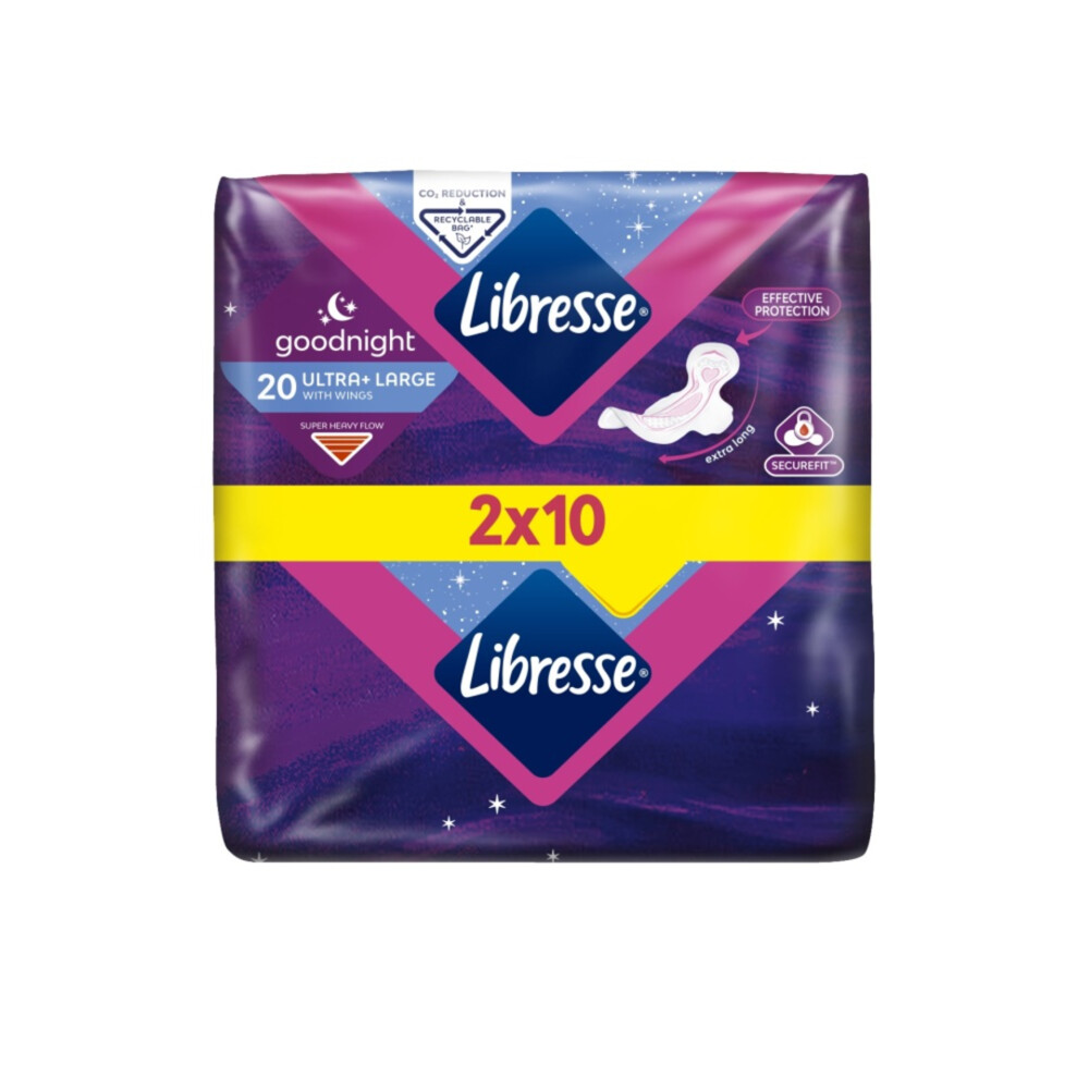 Libresse Ultra Night Wing Maandverband Duo Pack 2 x 10 stuks