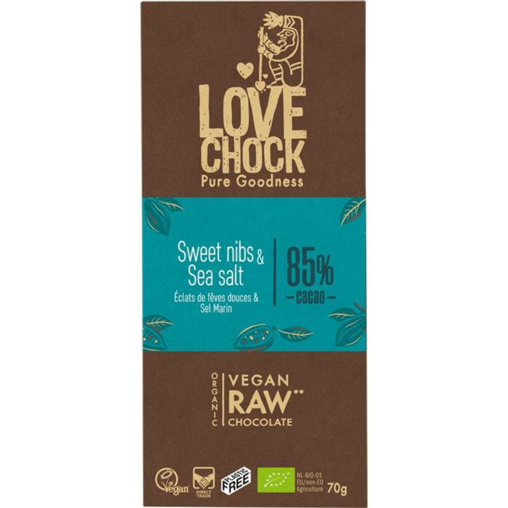 6x Lovechock Sweet Nibs&Sea Salt Bio 70 gr