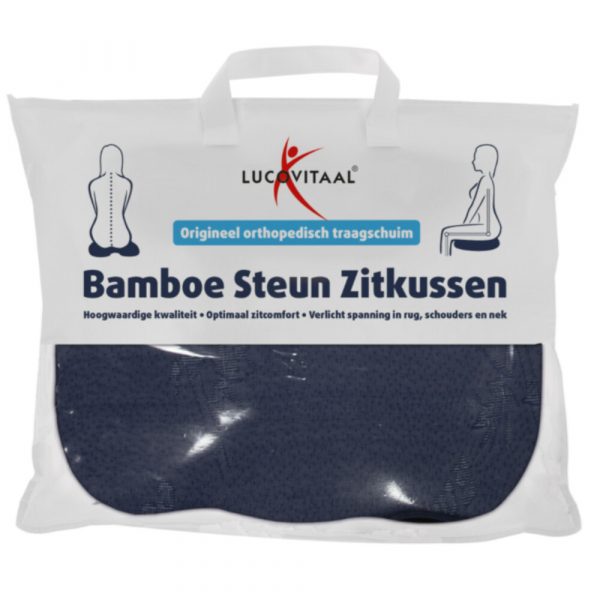 Lucovitaal Bamboe Steun Zitkussen Blauw