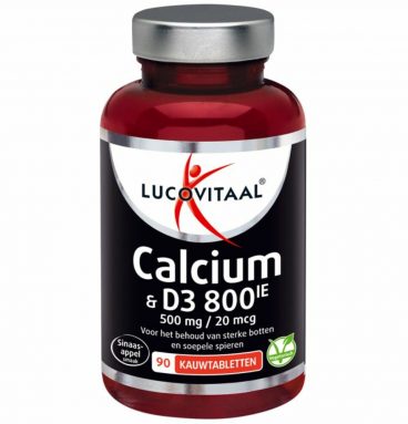 3x Lucovitaal Calcium 500mg + D3 20 mcg Kauwtabletten 90 kauwtabletten