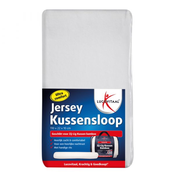 Lucovitaal Jersey Zij-lig Kussensloop 110x22x10cm