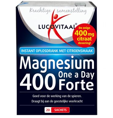 3x Lucovitaal Magnesium 400 Forte One a Day 20 sachets