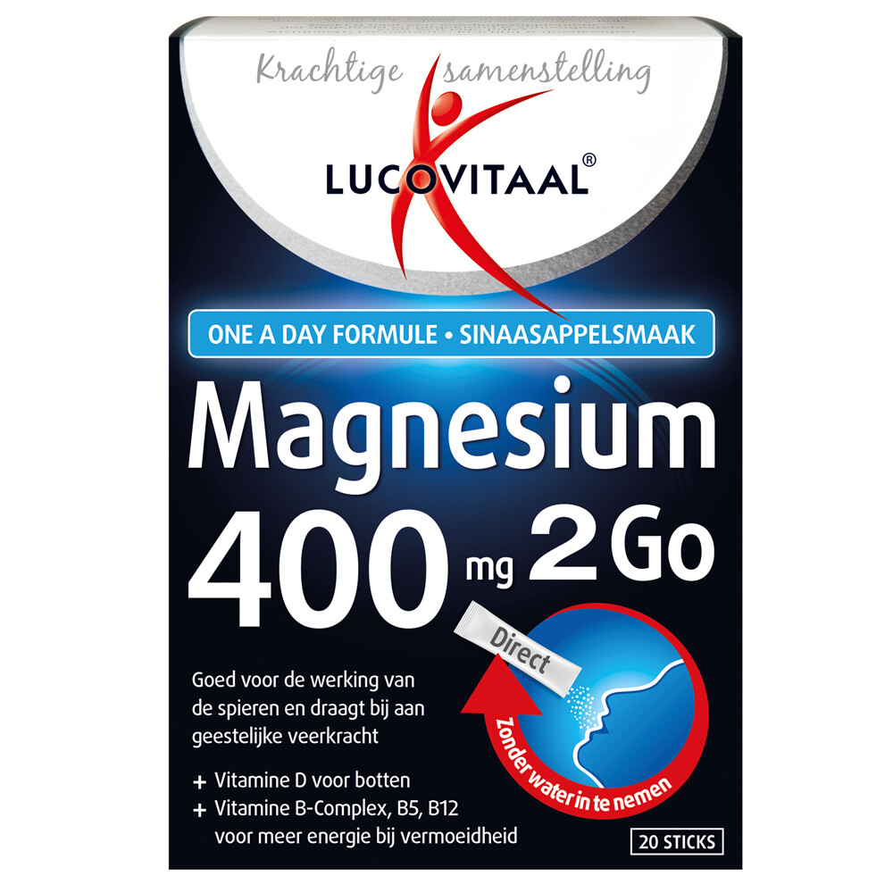 3x Lucovitaal Magnesium 400mg 2Go 20 sachets