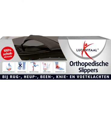 3x Lucovitaal Orthopedische Slipper Zwart Maat 43-44 1 paar