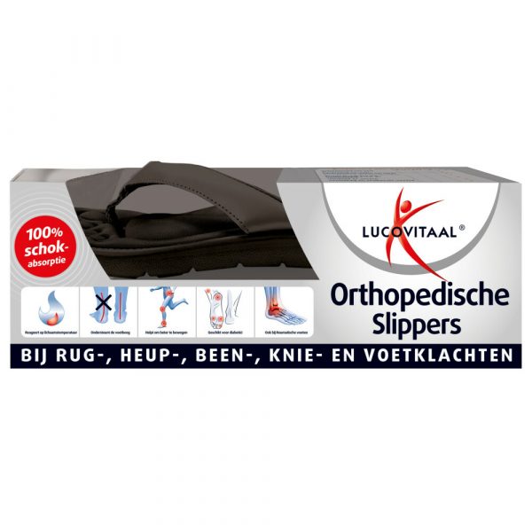 3x Lucovitaal Orthopedische Slipper Zwart Maat 43-44 1 paar