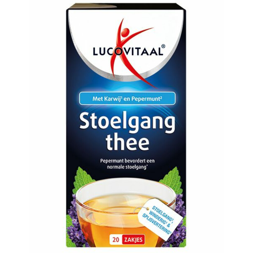 3x Lucovitaal Stoelgang Thee Vegan 20 stuks