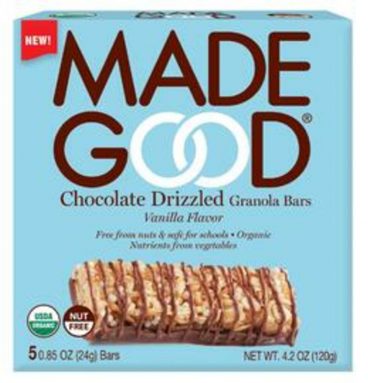 MadeGood Chocolate Drizzled Granola Bars Vanilla Flavor