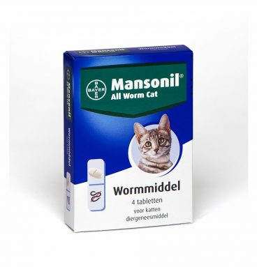 Mansonil All Worm Ontworming Tabletten Kat vanaf 4 kg 4 tabletten