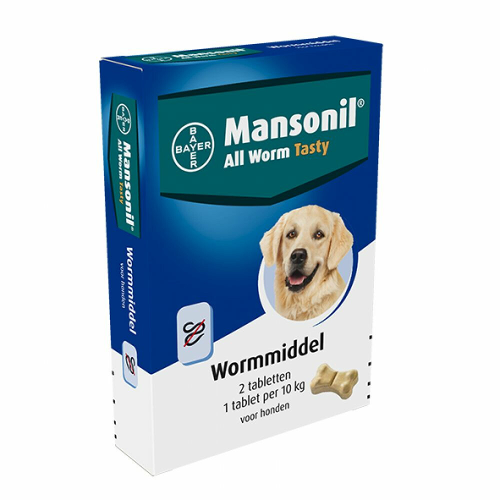 Mansonil All Worm Tasty Ontworming Tabletten Hond vanaf 2