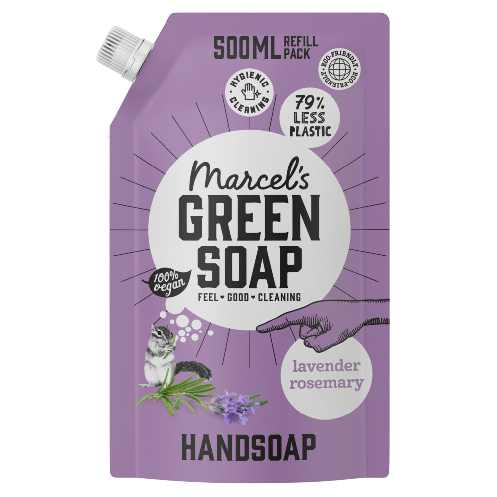 6x Marcel's Green Soap Handzeep Lavendel&Rozemarijn Navul Stazak 500 ml