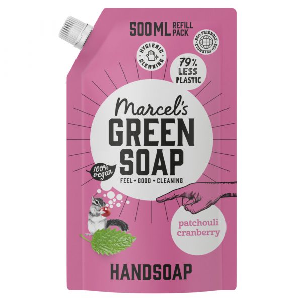 Marcel's Green Soap Handzeep Patchouli&Cranberry Navul Stazak 500 ml