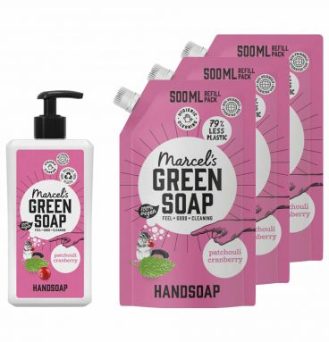 Marcel's Green Soap Patchouli&Cranberry Handzeep Pakket