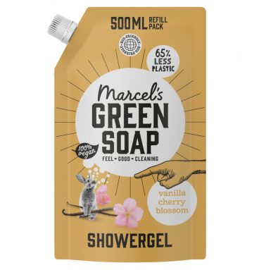 6x Marcel's Green Soap Shower Gel Navulling Vanille&Kersenbloesem 500 ml