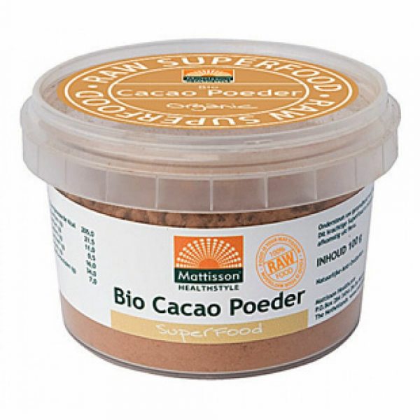 3x Mattisson Biologische Cacao Poeder 100 gram