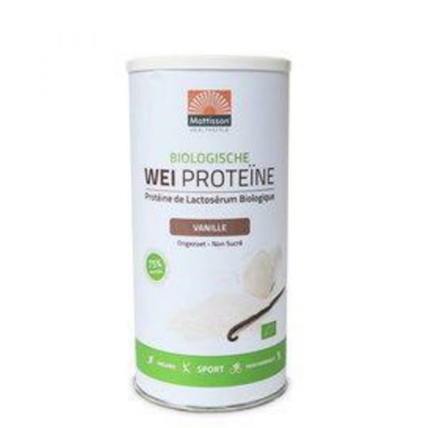 6x Mattisson Wei Proteine Vanille 75% Bio 450 gr