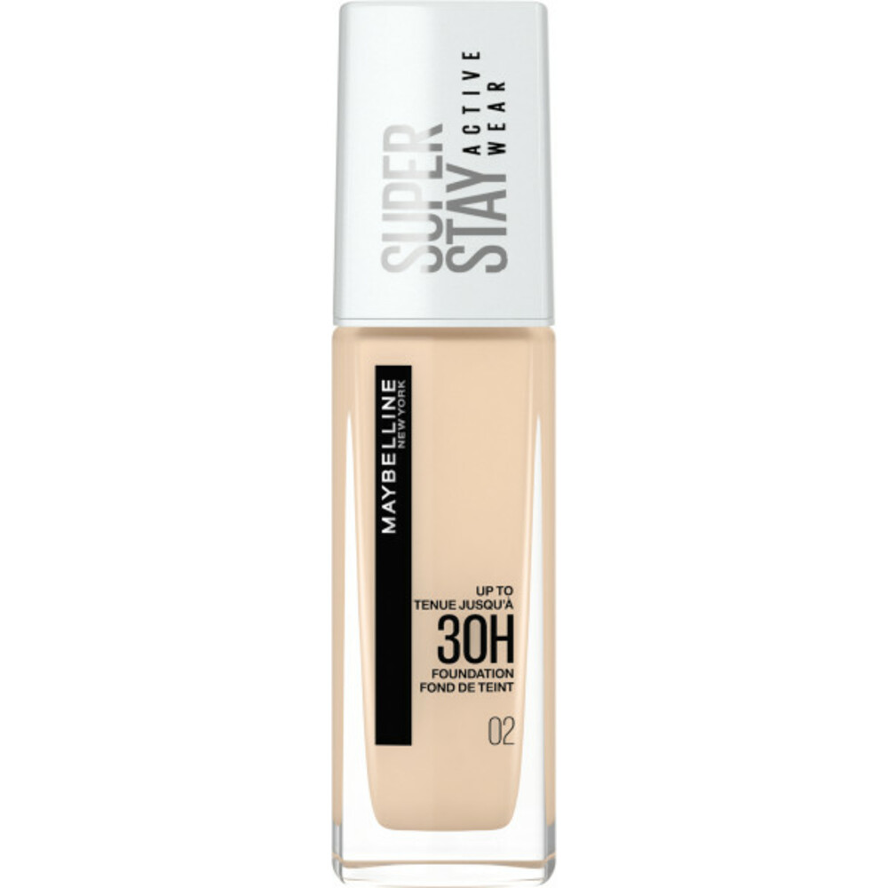 3x Maybelline SuperStay 30H Active Wear Foundation 02 Naked Ivory 30 ml