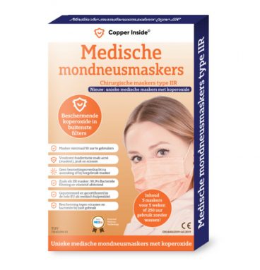 Medisch Mondmasker IIR met Koper 5 stuks