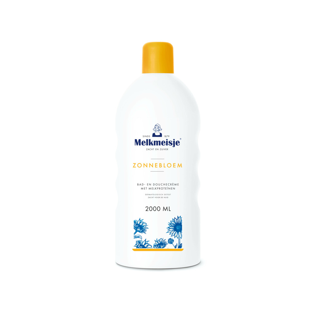 4x Melkmeisje Bad en Douche Creme Zonnebloem en Melk 2000 ml