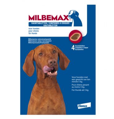 Milbemax Ontworming Tabletten Chewy Hond Large>5 kg 4 tabletten