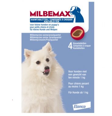 Milbemax Ontworming Tabletten Chewy Hond en Puppy 1 - 5 kg 4 tabletten